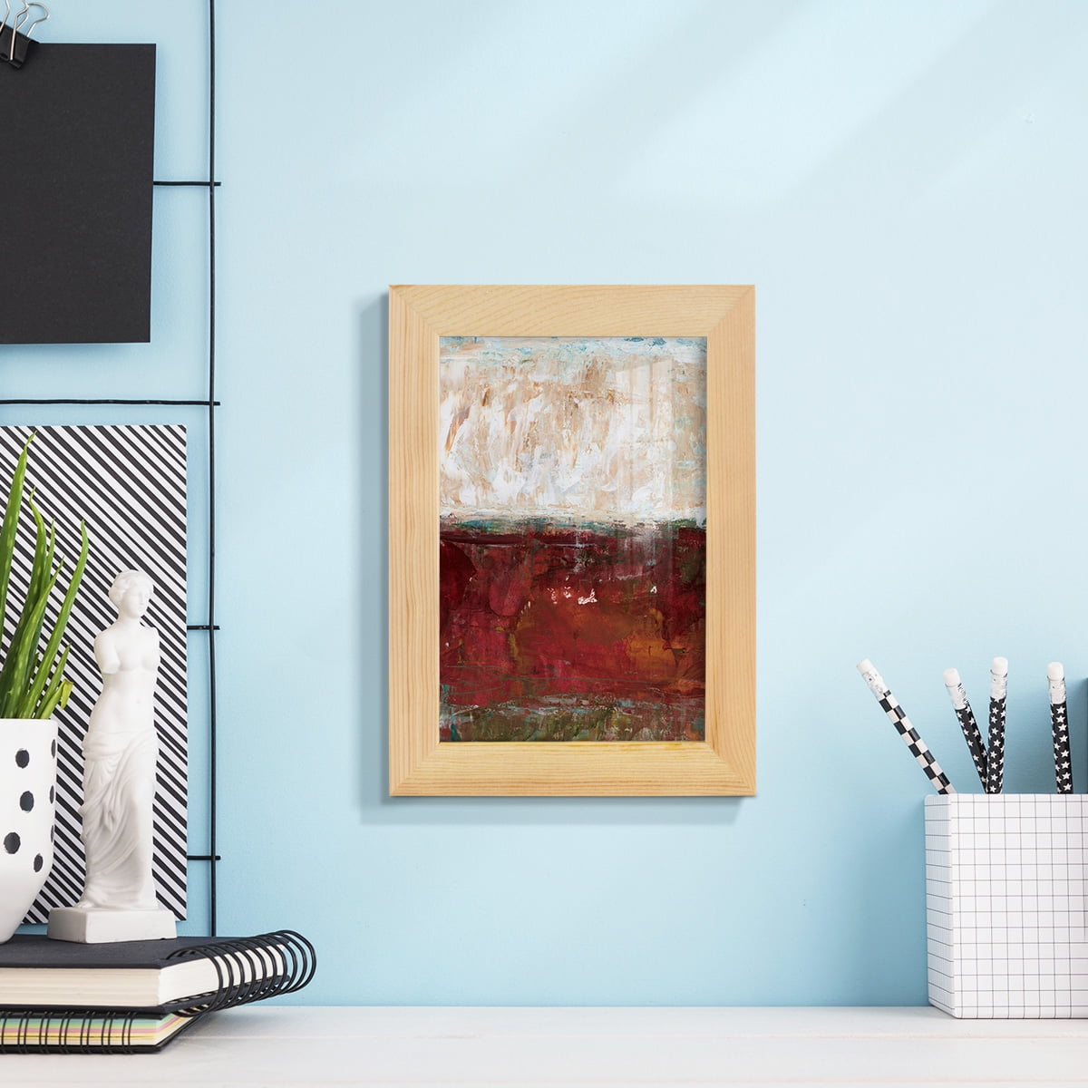 August Horizon II -Framed Print w/glass-Natural Wood
