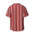 thumbnail image 2 of Sigee Stripes Red White Print Men's Shirts Casual Button Down Short Sleeve Summer Beach Shirt Hawaiian Vacation Shirts Tee Shirt-Medium, 2 of 7
