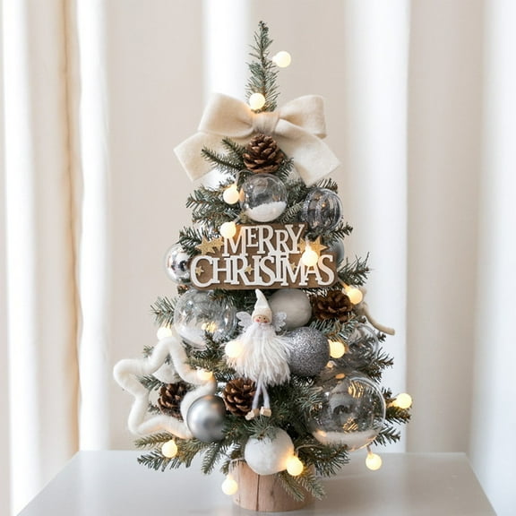 Mini Small Christmas Tree Set - Tabletop Home Office Desk Decor, Creative Christmas Holiday Decoration with Artificial Tree, Ideal for Indoor Use and Gifts, 15.75*4.72in