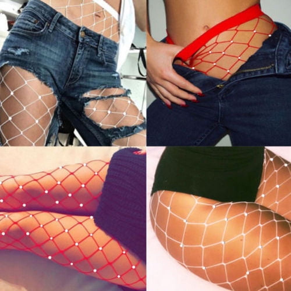 Women Sexy Thin Bling Pantyhose Crystal Rhinestone Tights Slim Fit Long  Stocking