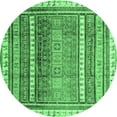 thumbnail image 1 of Ahgly Company Indoor Round Abstract Emerald Green Modern Area Rugs, 4' Round, 1 of 4