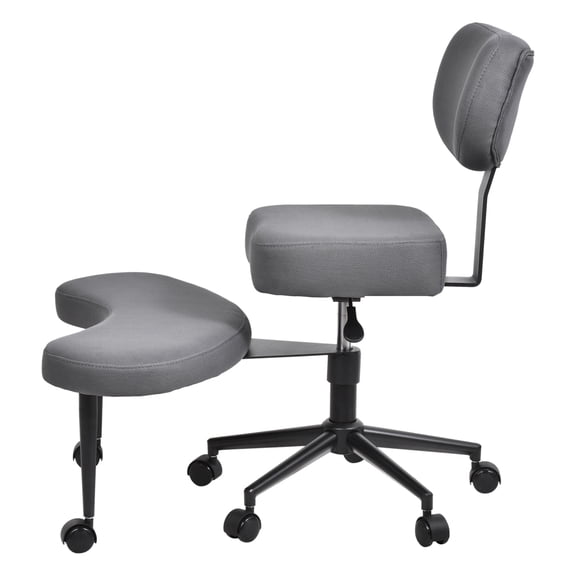 Ergonomic Cross Legged Office Chair, Meditation Chair with Wheels and Adjustable Height, Wide Criss Cross Design for ADHD(Gray)