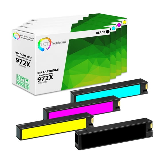 TCT 972X Ink Cartridge 4 Pack - Compatible With HP 972X High Yield