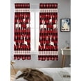 thumbnail image 5 of Christmas Deer,Curtains 63 Inch Length,Sheer Curtains for Bedroom Living Room Window Reindeer Winter Xmas Snowflake Plaid Red Rod Pocket Drapes Kitchen Curtains Small Half Window 42"x63" 2 Panels, 5 of 7