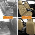 thumbnail image 6 of Seat Covers Custom Fit for Mazda Mazda 6 2010-2021,Full Sets Waterproof Leather Universal Car Seat Cover,Effortless Cleaning Beige,Front Set(2 Seats), 6 of 7