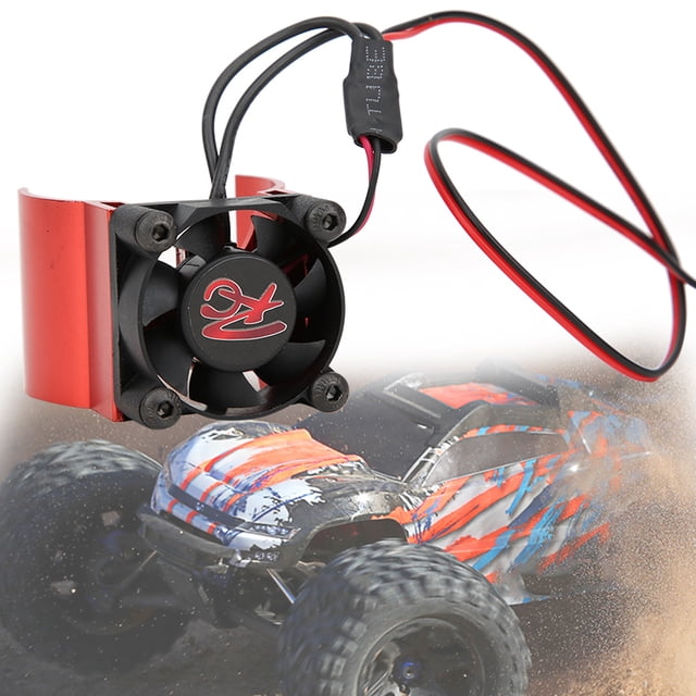 Radiador De Motor RC, Sensor De Temperatura Del Disipador De Calor Del Coche RC Compatibilidad Automática Del Ventilador Para 1/10 RC Hobby Model Car Cergrey Rojo
