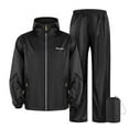 thumbnail image 2 of Men's Rain Suit 2 Pcs Waterproof Rain Gear Lightweight Rain Jacket Pants (Black XXL), 2 of 6