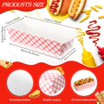thumbnail image 2 of Bandejas desechables de papel para salchichas Yeaqee, 100 unidades, rojas y blancas, 2 of 7