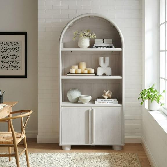 Modway Bellamy Tall Arched Display Cabinet Bookcase in Ash by Modway