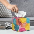 thumbnail image 6 of Kdxio Colorful Wool Balls Print Tissue Box Cover,Square Decorative PU Leather Facial Paper Case Organizer Holder Dispenser for Bathroom,Night Stands,Desk,Car 5.2''X5.2''X5.2'', 6 of 8