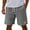 Gray, variant on Men's Big and Tall Cotton Shorts Elastic High Waist Drawstring Wide Leg Shorts Casual Lightweight Summer Beach Vacation Shorts with Pockets