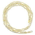 thumbnail image 2 of Nuragold 10k Real Yellow Gold Solid Figaro Link 7.5mm Diamond Cut Pave Chain Necklace (20"-30") Two Tone Italian Jewelry for Men, 2 of 9