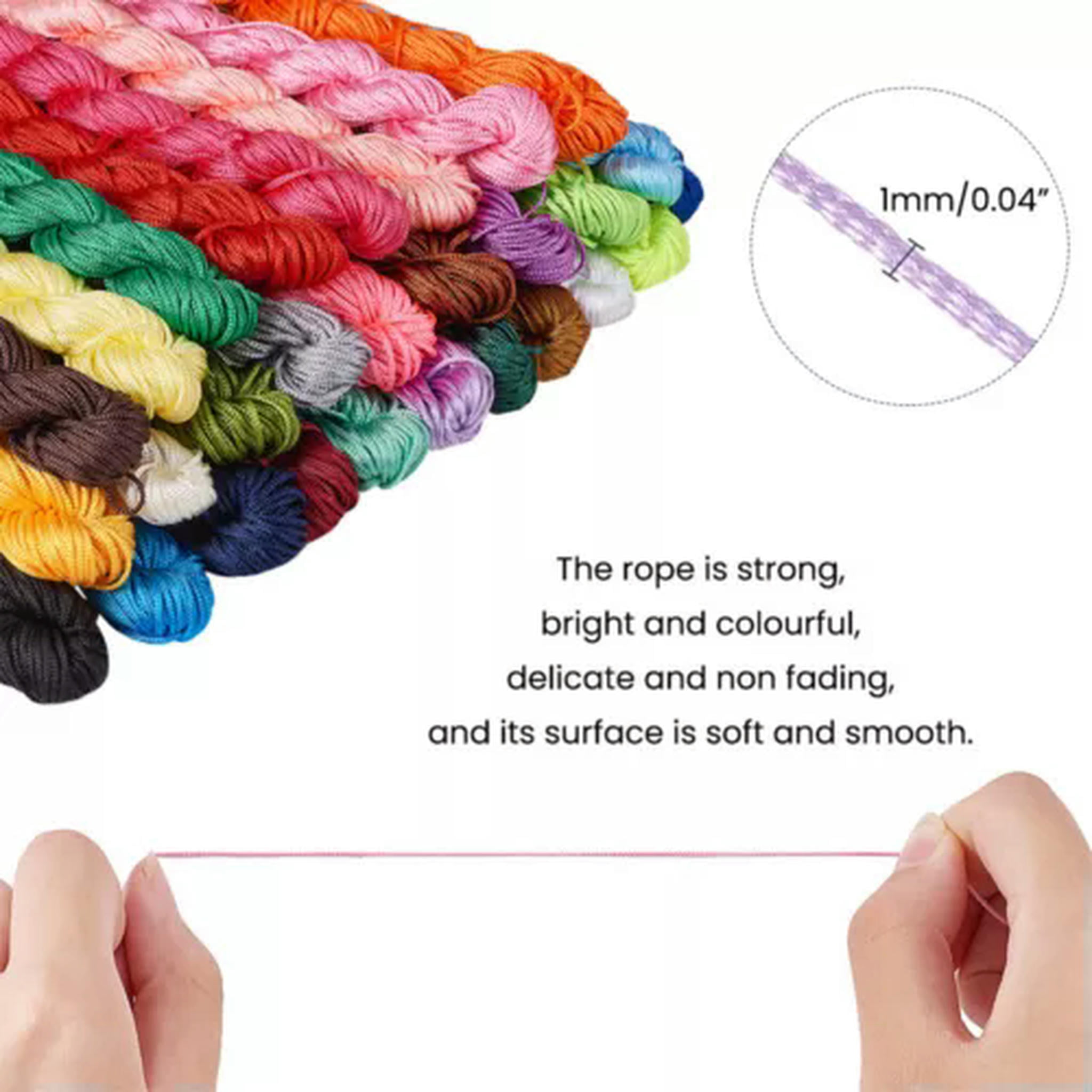 EOEMY 10Bundles/Bag 1mm Nylon Thread Nylon String For Diy Beading Woven Jewelry Making-Colorful