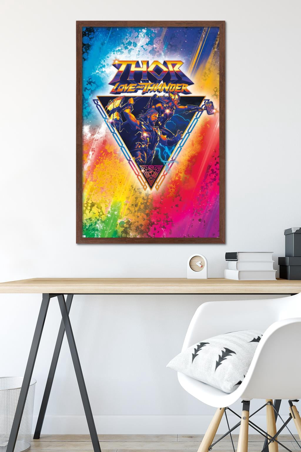 Marvel Thor: Love and Thunder - Rainbow Splatter Wall Poster, 22.375" x 34" Framed