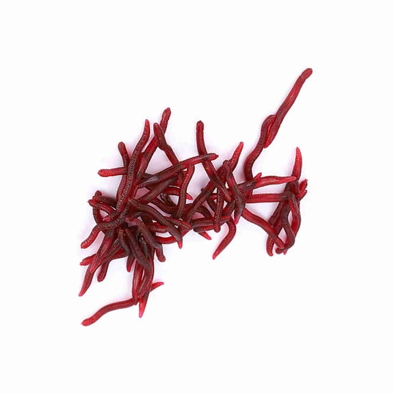 NFTIGB 100Pcs Fishing Lure Soft Earthworm Bait 1.6 inches / 4 cm Artificial Fishing Baits for Freshwater and Saltwater