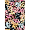 thumbnail image 3 of Challis Rayon Printed Vespa Daisy, Floral Fabric, Dress Fabric (ORANGE/TURQ/AQUA, ByYard), 3 of 3