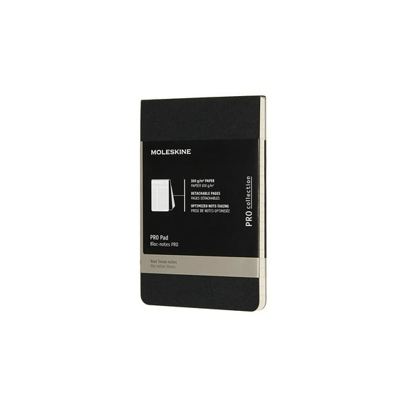 Moleskine PRO Pad, Narrow Ruled, Black Cover, 3.5 x 5.5, 96 Pages (620909)
