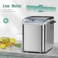 thumbnail image 5 of Portable Self Cleaning Countertop Ice Maker Machine, 6 Mins/9 Pcs, 26.5lbs/24Hrs, 2 Sizes of Bullet Ice, Ideal for Kitchen, Office, and Parties, Stainless Steel Silver Ice Maker with Scoop and Basket, 5 of 11