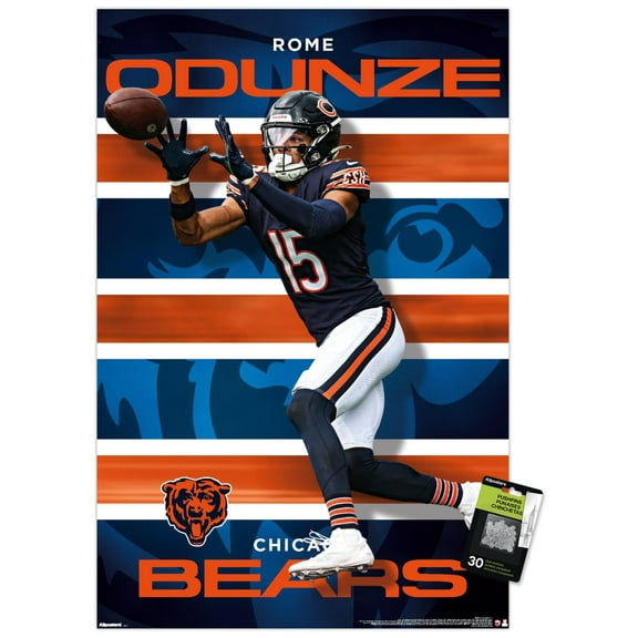 NFL Chicago Bears - Rome Odunze 25 Wall Poster with Pushpins, 22.375" x 34"