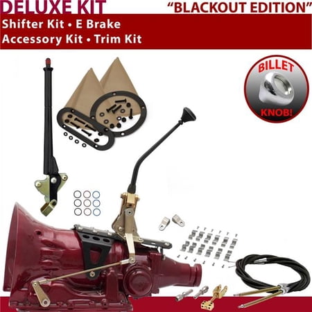 American Shifter AOD Shifter Kit Black 10 in. E Brake Cable Clamp Clevis Trim Kit for EF067