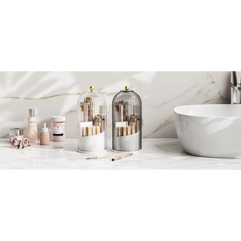 Qaoliffa 360-Degree Rotating Organizer - Makeup Brush Holder, Toothbrush Caddy, Pen Stand For Vanity & Bathroom