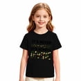 thumbnail image 4 of Girls Tshirts Letter Print Short Sleeve Crew Neck Tee for Casual Wear Girls Tops Black 1 Years-2 Years, 4 of 4