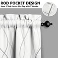 thumbnail image 5 of Grey Gradient Line Kitchen Curtains and Valances Set-3 Piece Kitchen Curtains Sets with Valance for Windows Rod Pocket Machine Washable Kitchen Decor(54"x18"+2x27.5"x24"), 5 of 6
