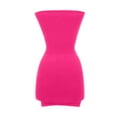 thumbnail image 3 of SNNROO Robe d'Été pour Femmes Sans Bretelles, Couleur Unie, Robe Tube, Décontractée, Extensible, Ajustée, Fête, Plage, Mini Robe, 3 of 4