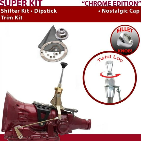 American Shifter PG Shifter Kit Chrome 6 in. Trim Kit Dipstick for EC946