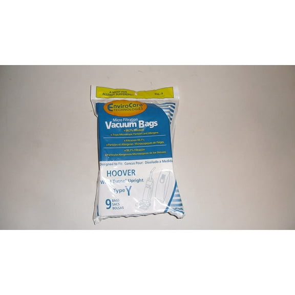 Replacement Part For Hoover Envirocare for Windtunnel Upright Micro Filter Type Y Bags 9 Pk Generic 8569