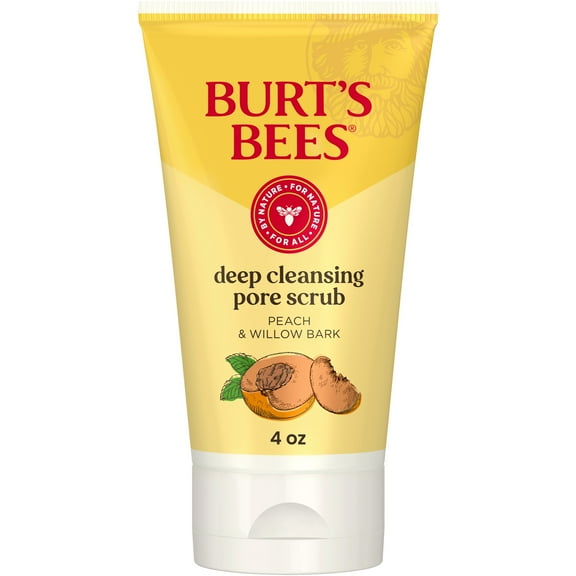 Burt's Bees Deep Cleansing Pore Scrub with Peach and Willow Bark, 4 Ounces