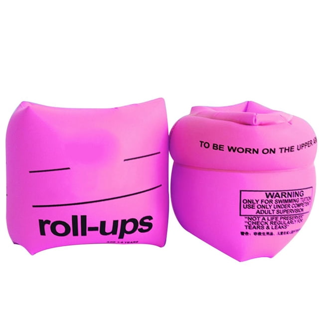 2Pcs Arm Rings PVC Inflatable Swimming Arm Sleeves Bands Thicken Airbag for Adults Kids Pink