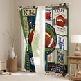thumbnail image 4 of Homewish Rugby Sports Lover Black Out Curtains for Kids, Vintage Patchwork Curtains Pack of 2 (42x63 Each), Soccer Football Time Bedroom Curtains, Window Curtains Home Decor, 4 of 6