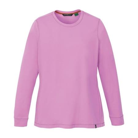 - North End Sport Red 78634 Ladies Organic Cotton Spandex Jersey Long Sleeve Crew Fitness Shirt