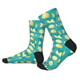 thumbnail image 2 of Pofeuu Lemon Blue Print Crew Socks, Adult Running Hiking Socks for Youth and Adult, 2 of 7