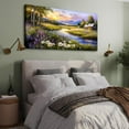 thumbnail image 2 of HFDF Large Wall Art for Living Room, River Landscape Wall Art, Meadow Wildflower Canvas Art Prints, Countryside Sunset Paintings Wall for Bedroom, Farmhouse Kitchen Pictures 14x11inch Framed, 2 of 7
