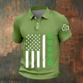 thumbnail image 1 of Ceisia Men's St. Patrick's Day Polo Shirt Collection | Shamrock American Flag Print | Casual Short Sleeve Collared Tops Gift, 1 of 5