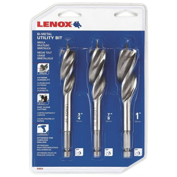 Lenox 10954300S Bi-metal Utility Drill Bit Kit, 3 Piece