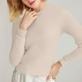 thumbnail image 5 of Bovemsi Sweaters for Women Women'S Autumn And Winter Round Neck Stripe Bottoming Shirt Fashion Versatile Sweater Solid Soft Fall Sweaters, 5 of 8