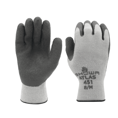 SHOWA® ATLAS® 451 General Purpose Insulated Work Gloves, Natural Rubber Palm Coating, Medium, 12 Pairs