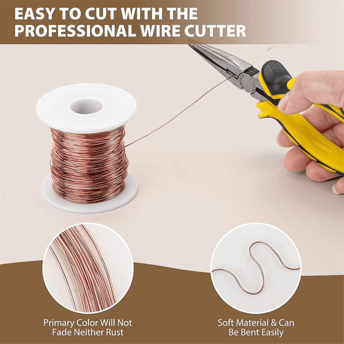 99.9% Dead Soft Copper Wire, 20 Gauge/ 0.8 mm Diameter, 328 Feet/ 100 M, 1 Pound Spool Pure Copper Wire