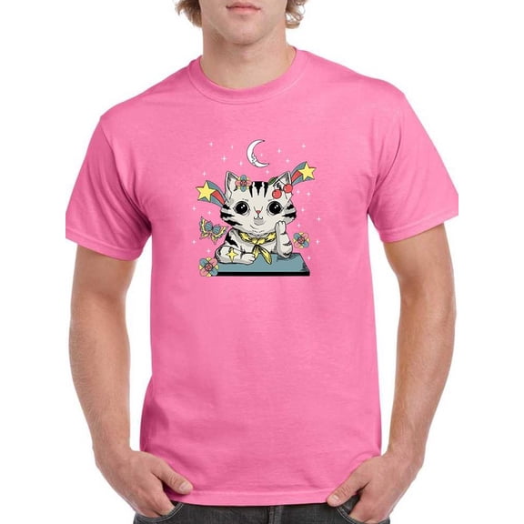Cute Sweet Cat W Nature T-Shirt Men -Image by Shutterstock, Male Small
