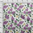 thumbnail image 2 of oneOone Cotton Poplin Twill Purple Fabric Leaves & Tulip Floral Fabric For Sewing Printed Craft Fabric By The Yard 56 Inch Wide, 2 of 2