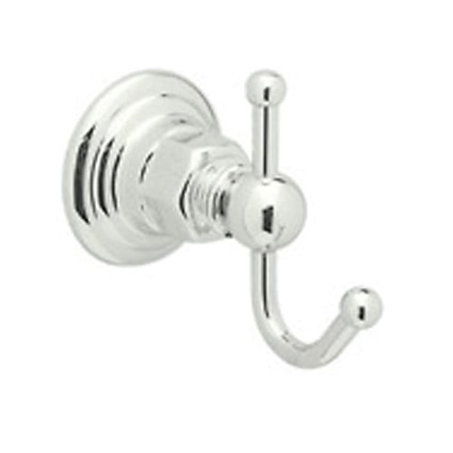 Country Bath Double Robe Hook in Polished Chrome