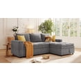 thumbnail image 3 of Euroco Soft Upholstered Sectional Sofa Bed with Storage Space, Suitable for Living Rooms and Apartments, 3 of 9
