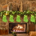 thumbnail image 5 of HomeDM 7" Green Mini Christmas Stocking 26 Letter Xmas Ornaments for Christmas Tree Decor Hanging Stockings for Mantels, Christmas Tree Family Holiday Decor, 5 of 5