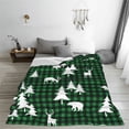 thumbnail image 5 of Bingfone Christmas tree green plaid Print Flannel Fleece Blanket Throw Blanket for Bed,Sofa,Couch,Travel,Camping(80"x60" ), 5 of 8