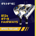 thumbnail image 6 of Senior Men's Rife 812s New Offset #7 + #9 Fairway Metal Wood Clubs Set Right Handed Senior Flex with Men's Senior Size Black Pro Velvet Grips Fairway Wood Set + Head covers, 6 of 6