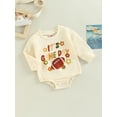 thumbnail image 3 of Bagilaanoe Newborn Baby Girl Boy Oversized Romper Sweatshirt Long Sleeve Bodysuit Letter Rugby Print Pullover 6M 12M 18M 24M Infant Casual Tee Tops, 3 of 7