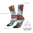 thumbnail image 6 of Honeii Red Train Hot Air Balloon Print Adult Socks,Crew Socks,Casual Calf Socks,Daily Wear Socks for Men & Women, Perfect for Sports, Casual and Everyday Use, 6 of 6
